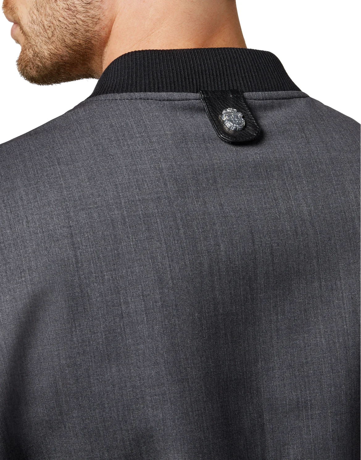 Wool Bomber Leather Insert Crest, цвет: Серый