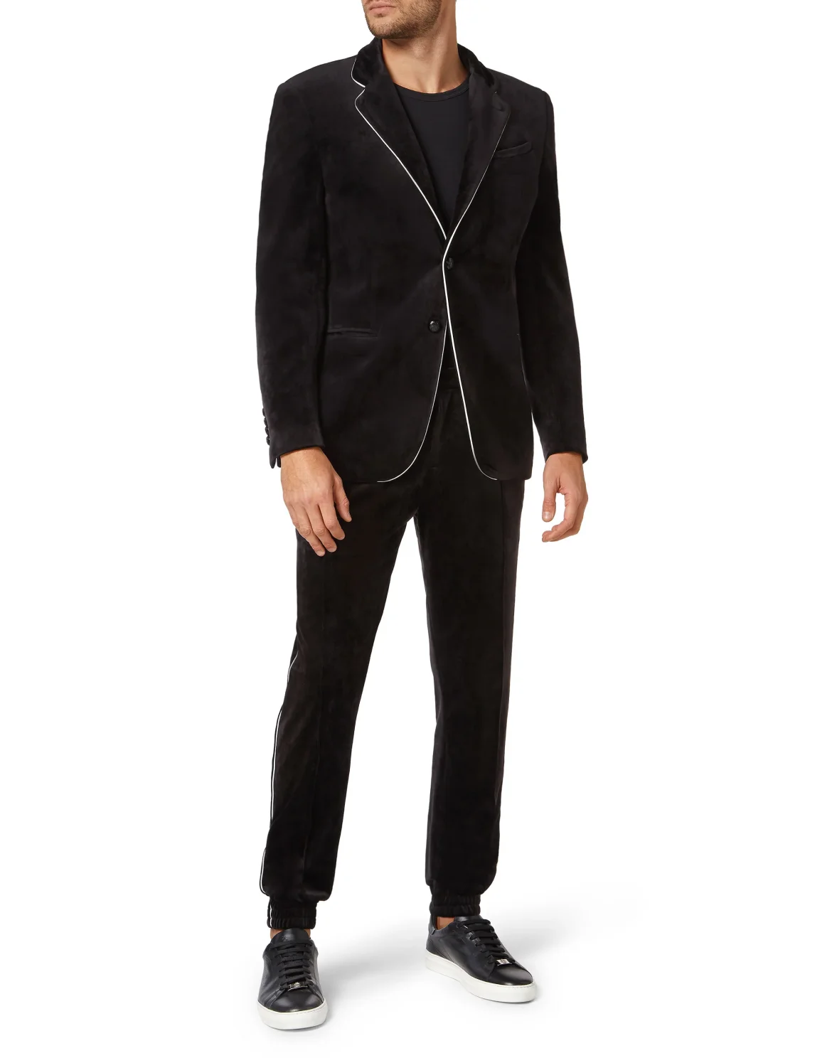 Velvet Blazer Tailored Fit Crest, цвет: Черный