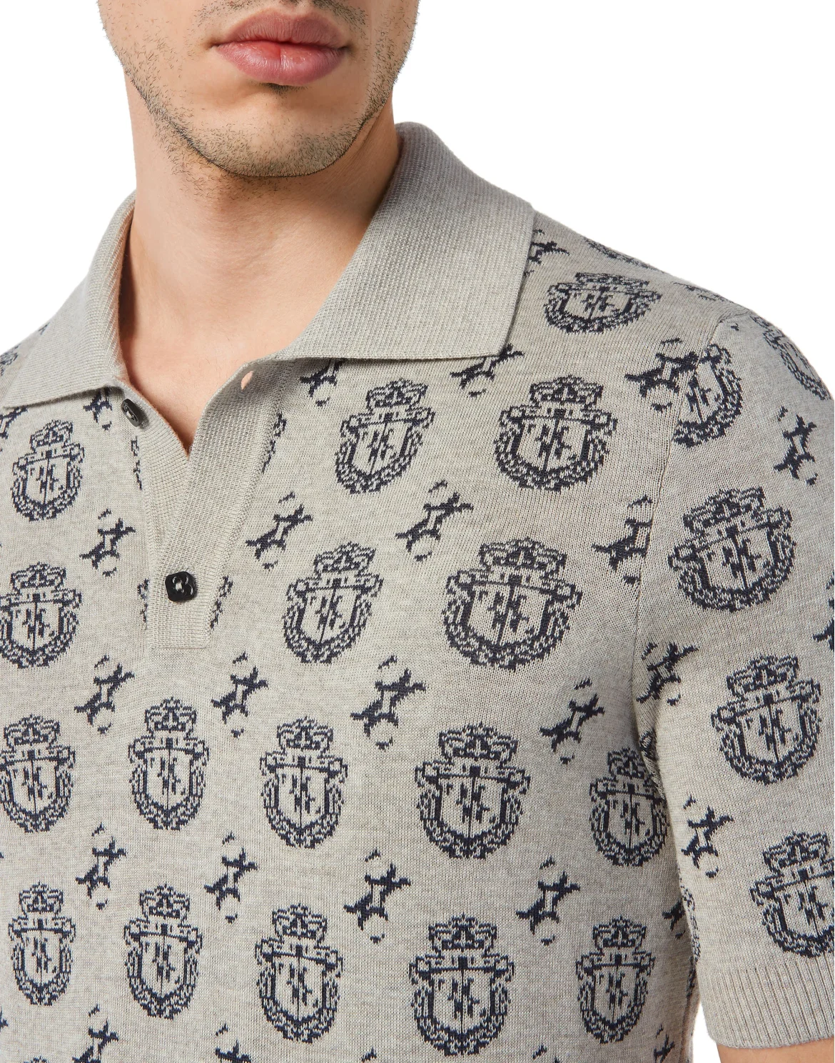 Wool/Silk Polo Shirt SS, цвет: Синий