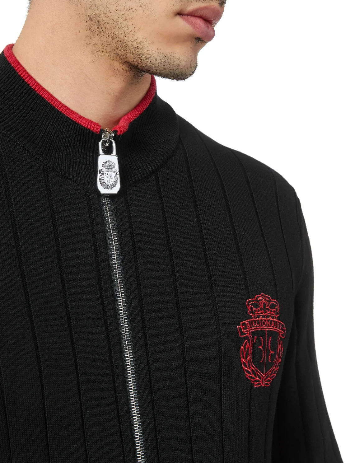 Cotton/Wool Pullover Zip, цвет: Черный