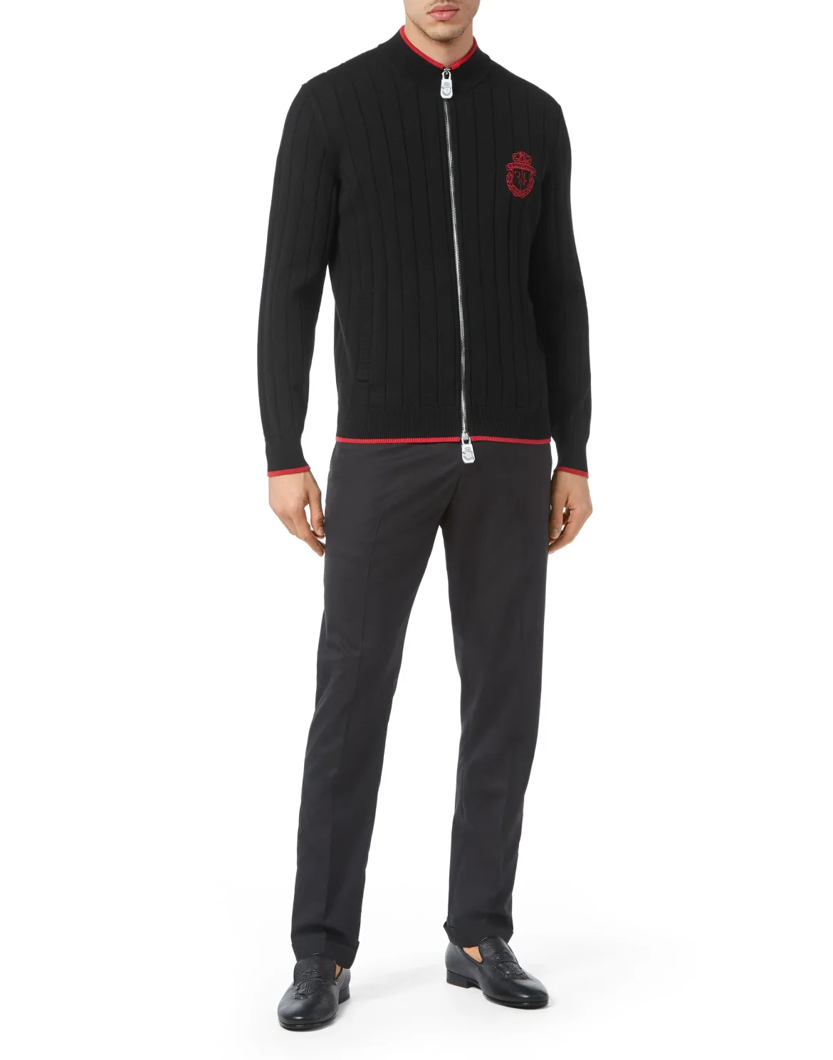 Cotton/Wool Pullover Zip, цвет: Черный