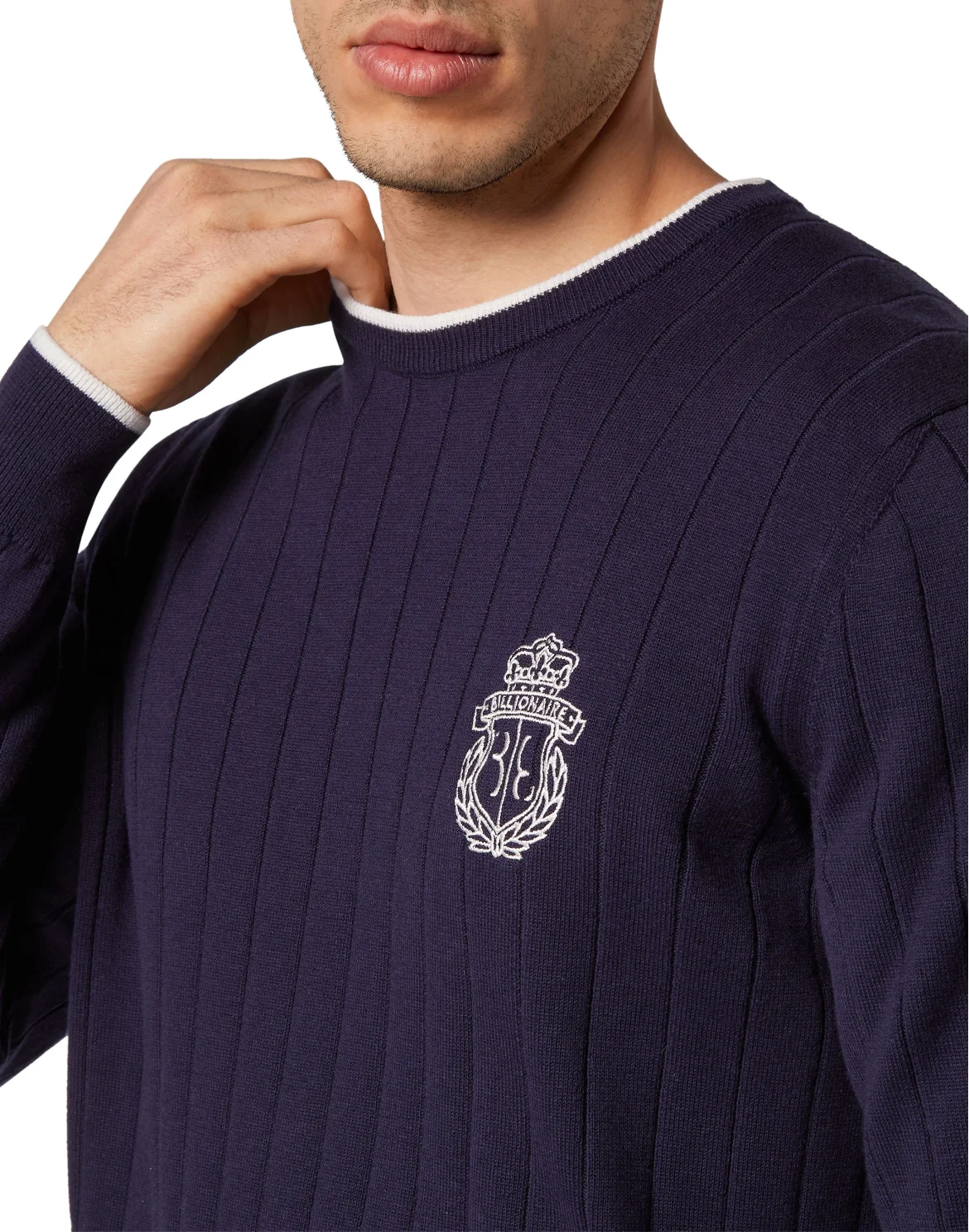 Wool/Cotton Pullover  LS, цвет: Синий