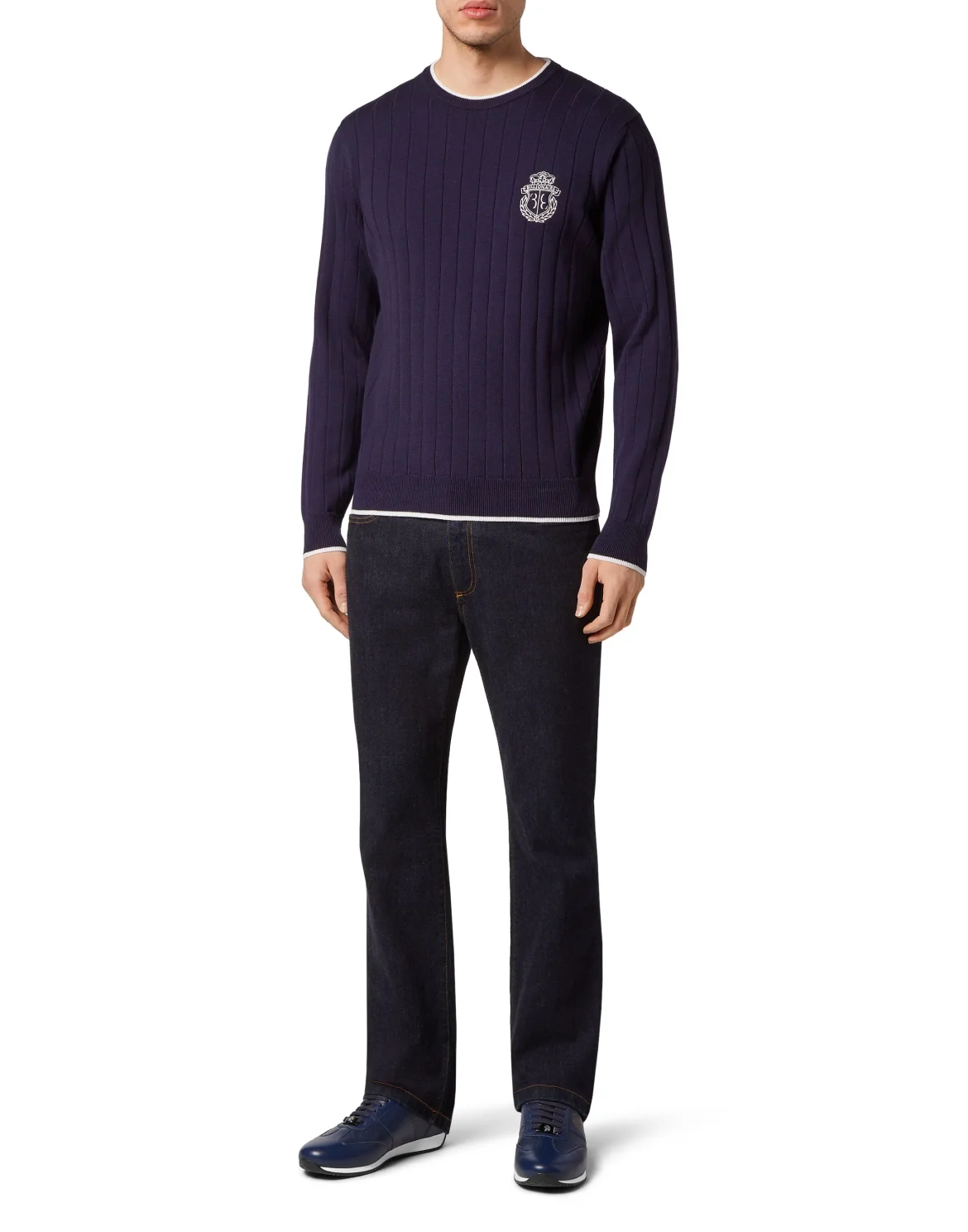 Wool/Cotton Pullover  LS, цвет: Синий