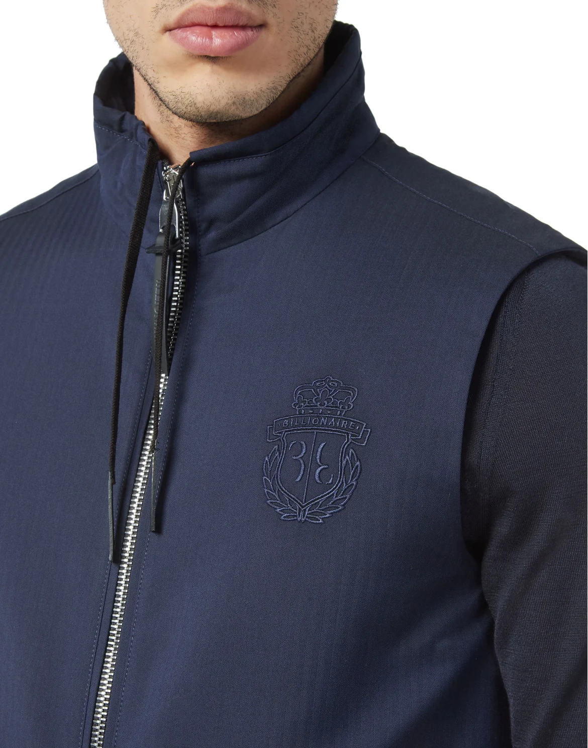 COTTON WOOL SILK DOWN VEST, цвет: Синий