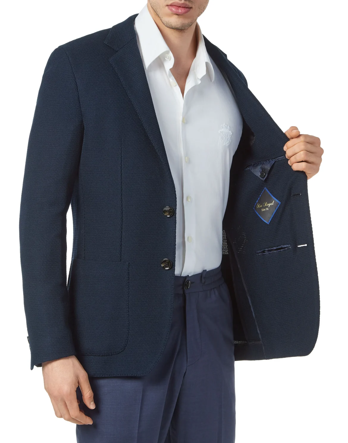 Circular Knitting Blazer, цвет: Синий