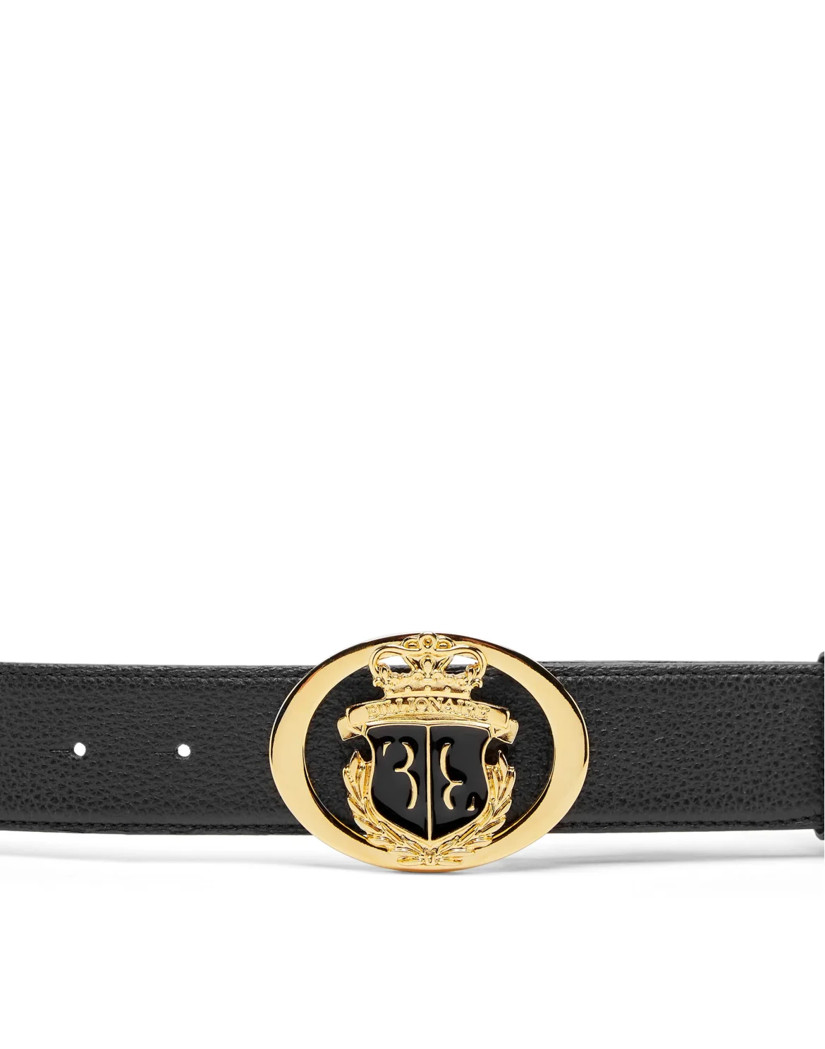 Deer Print Leather Belt, цвет: Черный