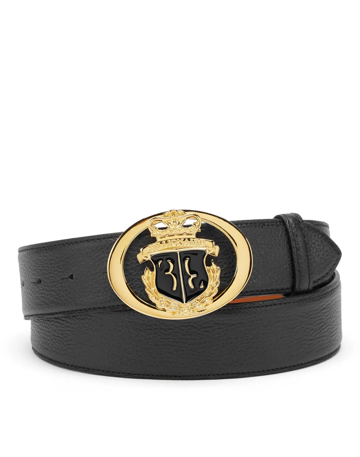 Deer Print Leather Belt, цвет: Черный