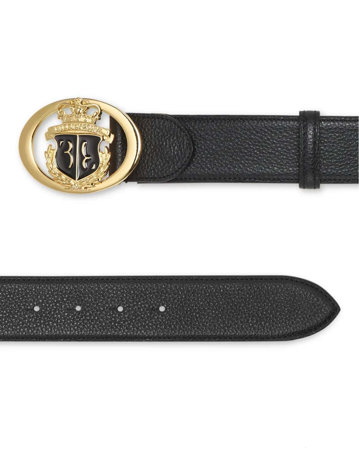 Deer Print Leather Belt, цвет: Черный