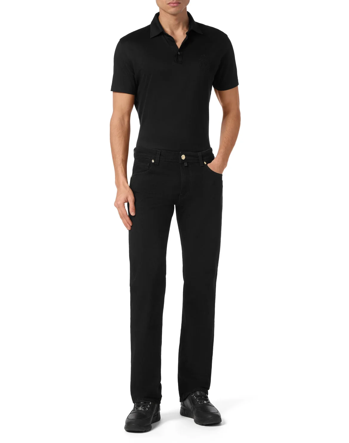 Denim Trousers Regular fit, цвет: Черный