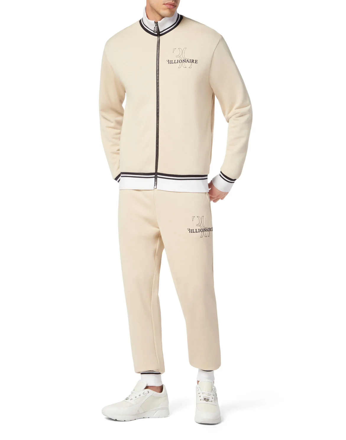 Fleece and Mix Silk Jogging Tracksuit: Top/Trousers, цвет: Бежевый
