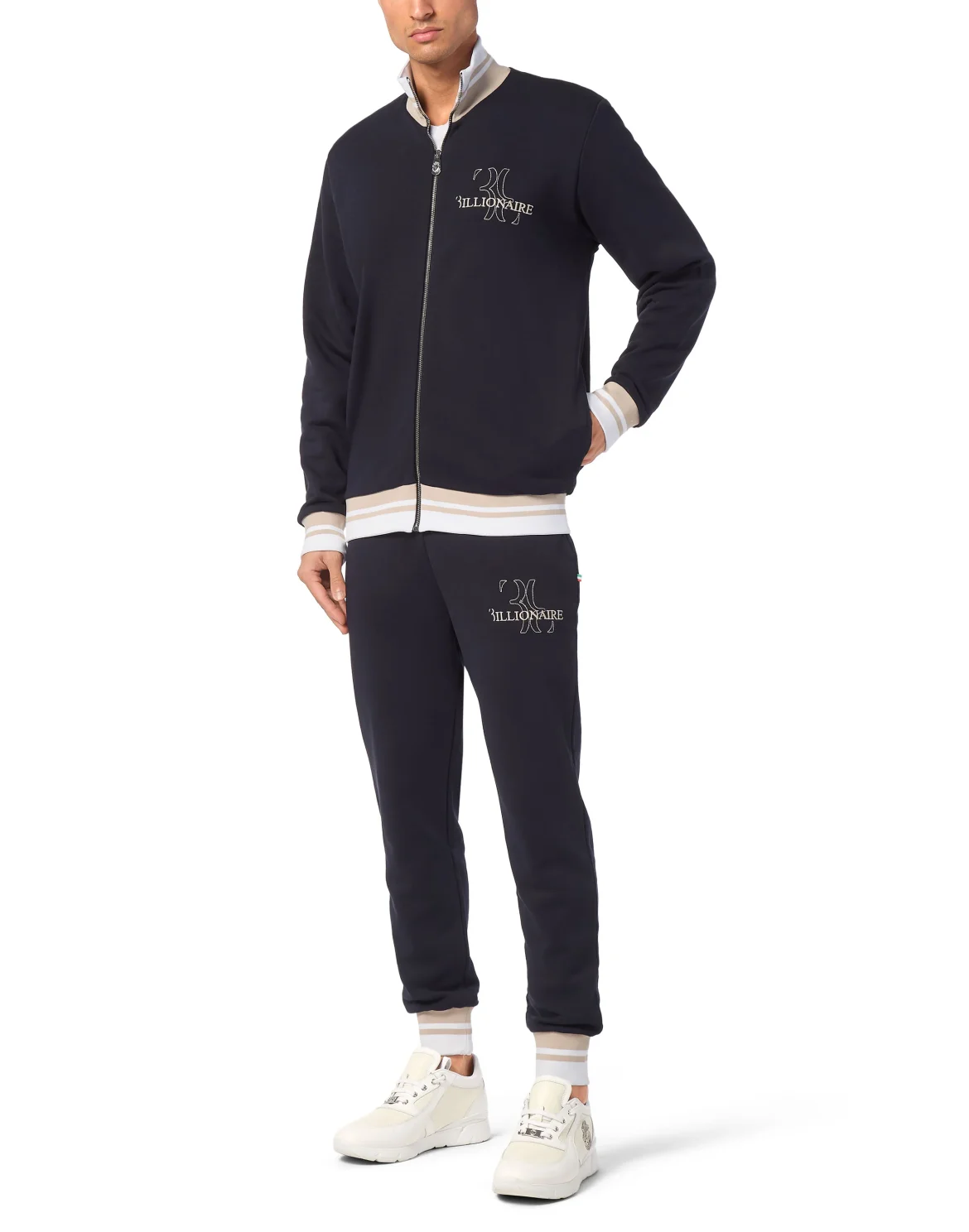 Fleece and Mix Silk Jogging Tracksuit: Top/Trousers, цвет: Синий