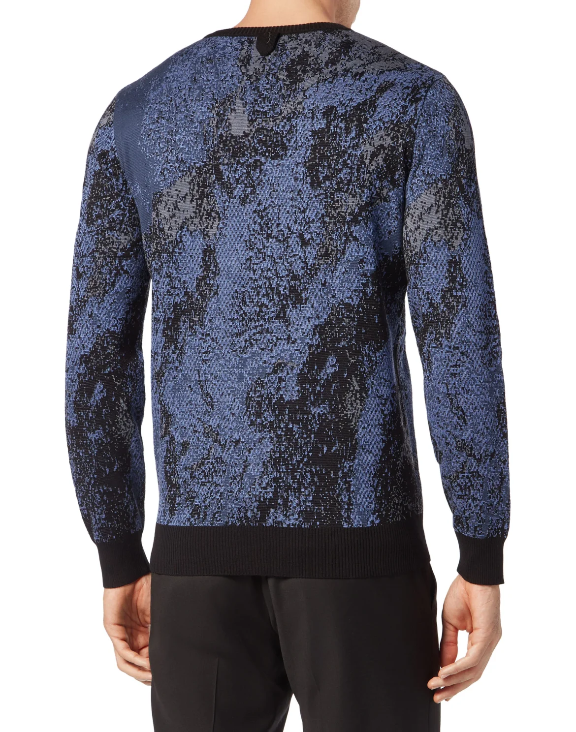 Jacquard Cotton Wool Roundneck, цвет: Черный
