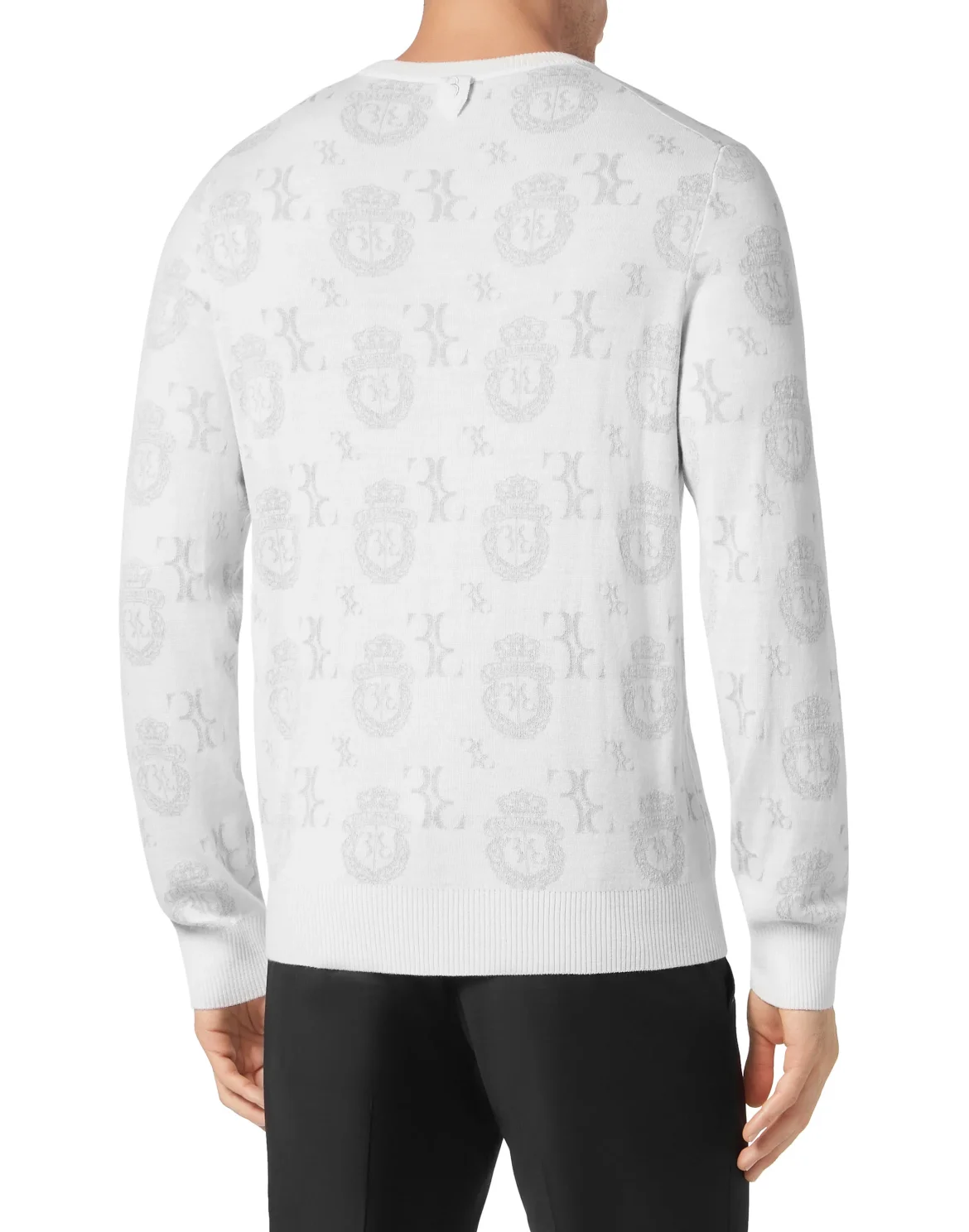 Wool Silk Jacquard Roundneck, цвет: Белый
