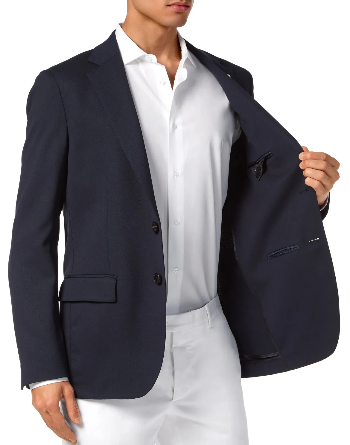 Wool Silk Linen Blazer, цвет: Синий
