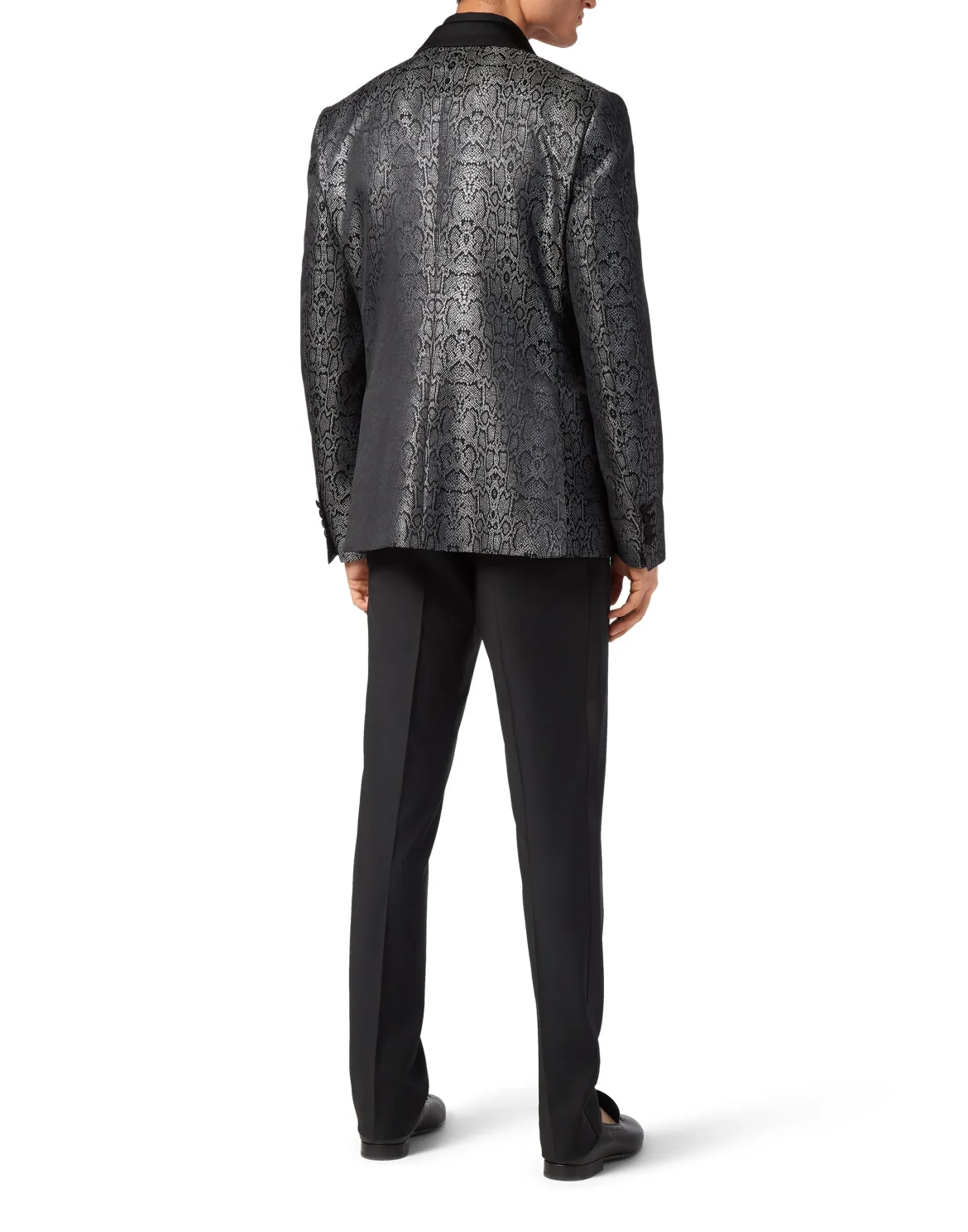 Jacquard Blazer with Satin Inserts, цвет: Серый