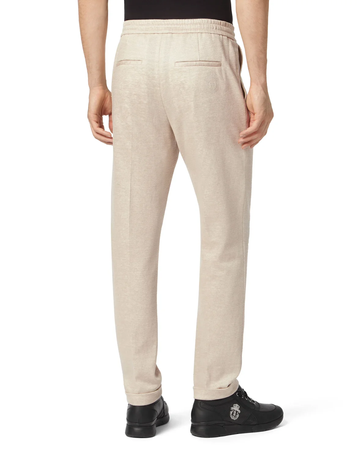 Linen Cotton Jogging Trousers, цвет: Бежевый
