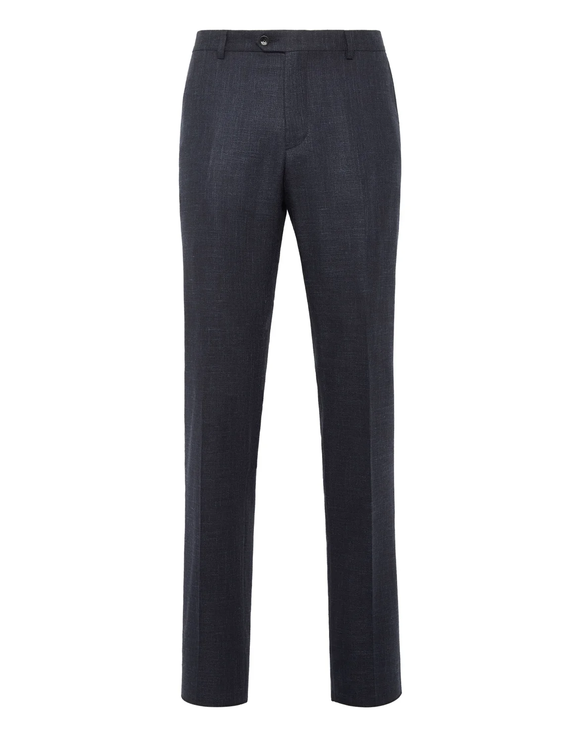 Wool Silk Linen Long Trousers, цвет: Синий