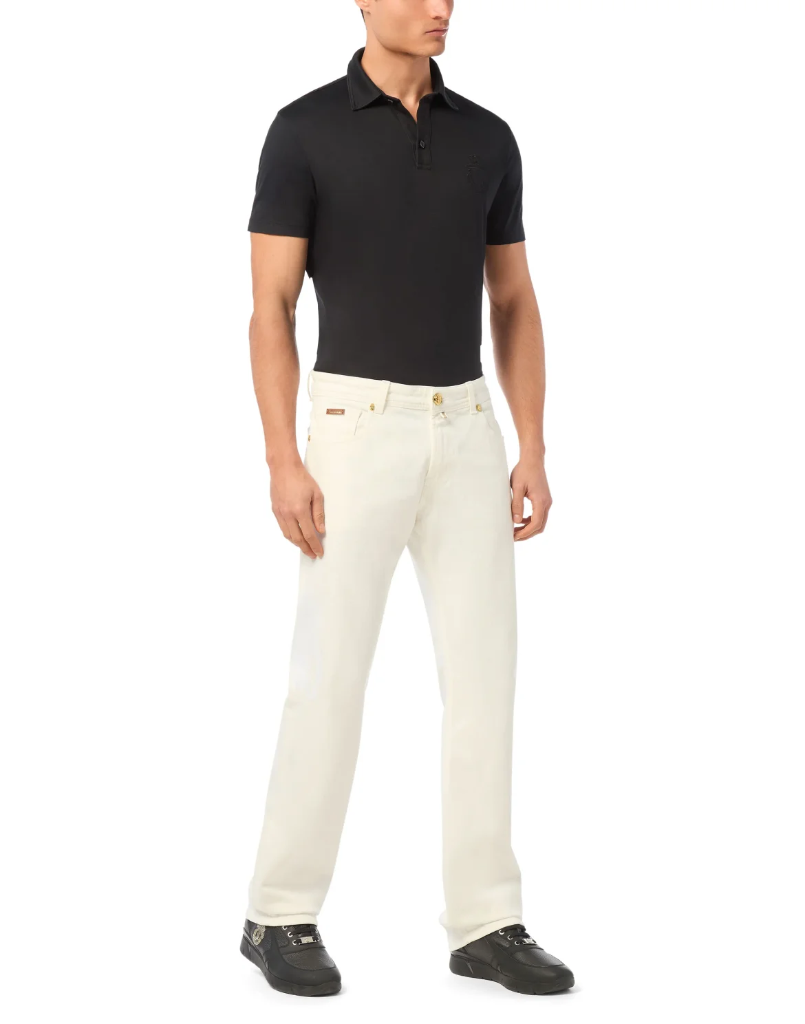 Denim Regular Fit Trousers, цвет: Белый