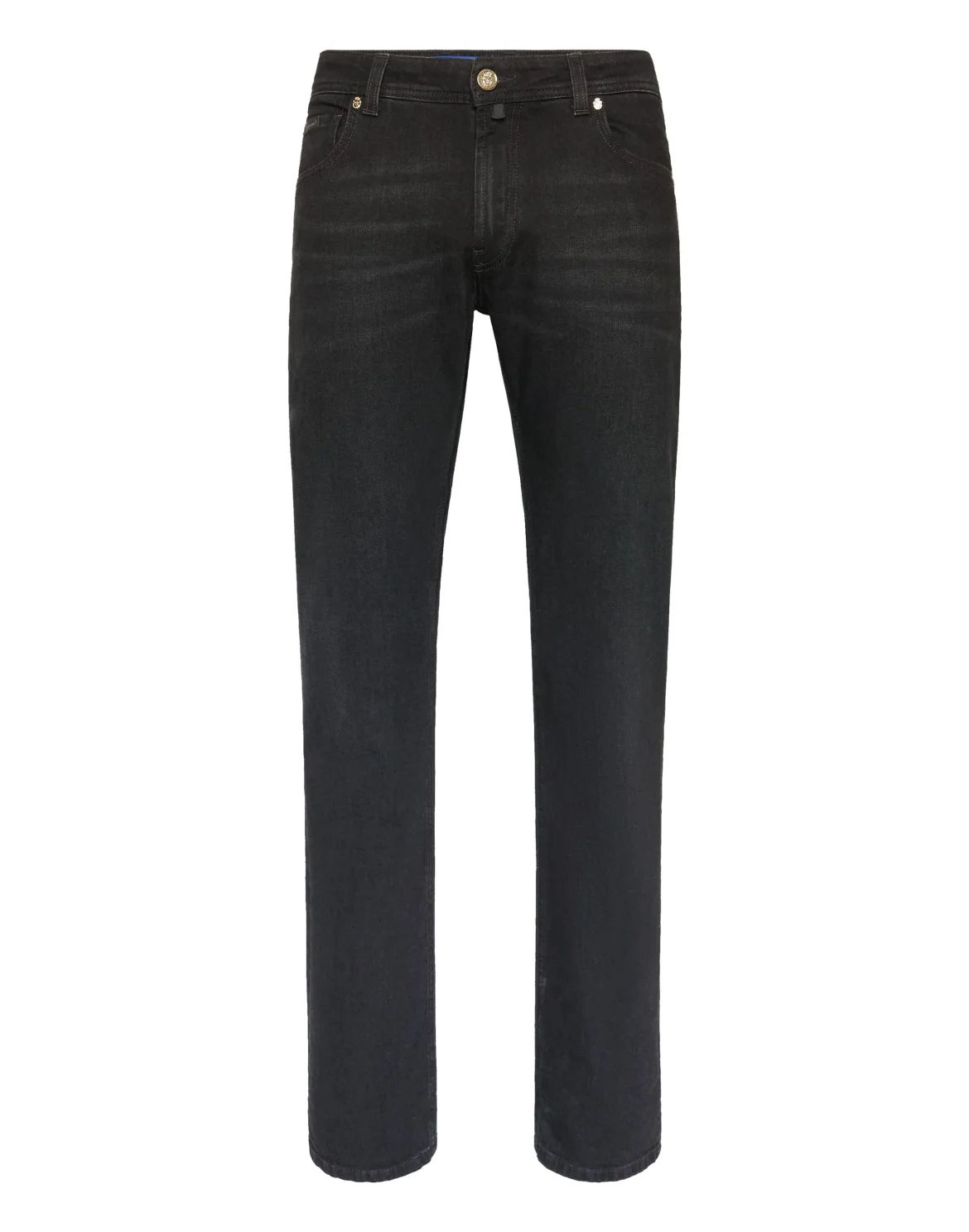 Denim Regular Fit Trousers, цвет: Черный