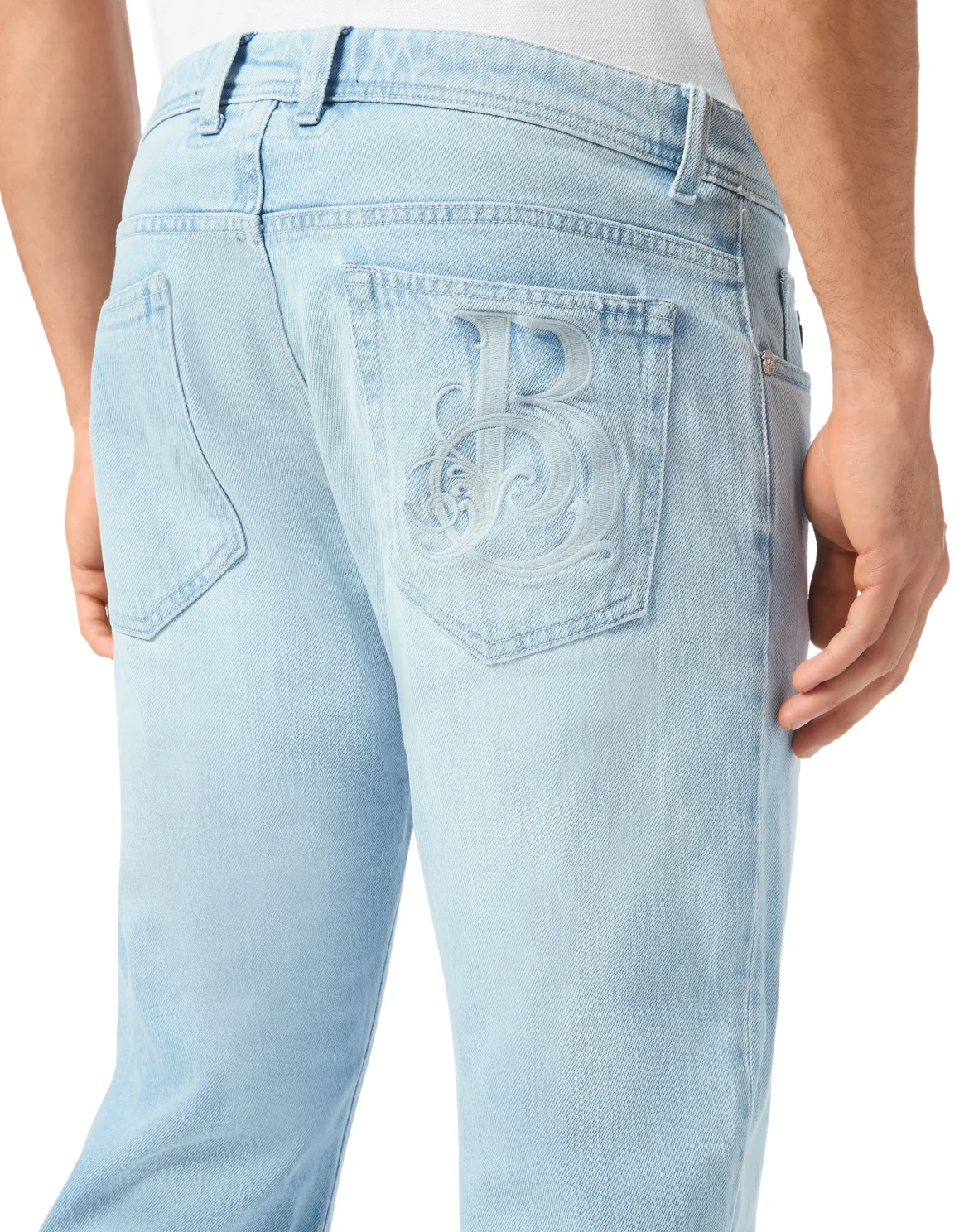 Denim Regular Fit Trousers, цвет: Синий