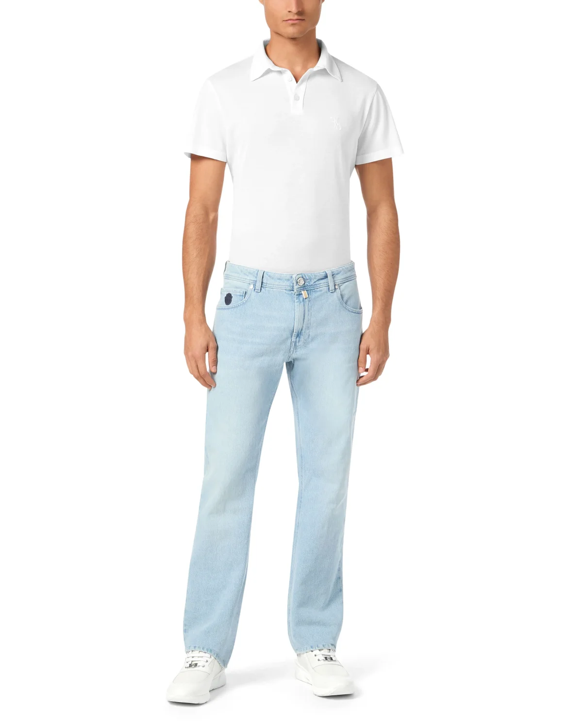 Denim Regular Fit Trousers, цвет: Синий