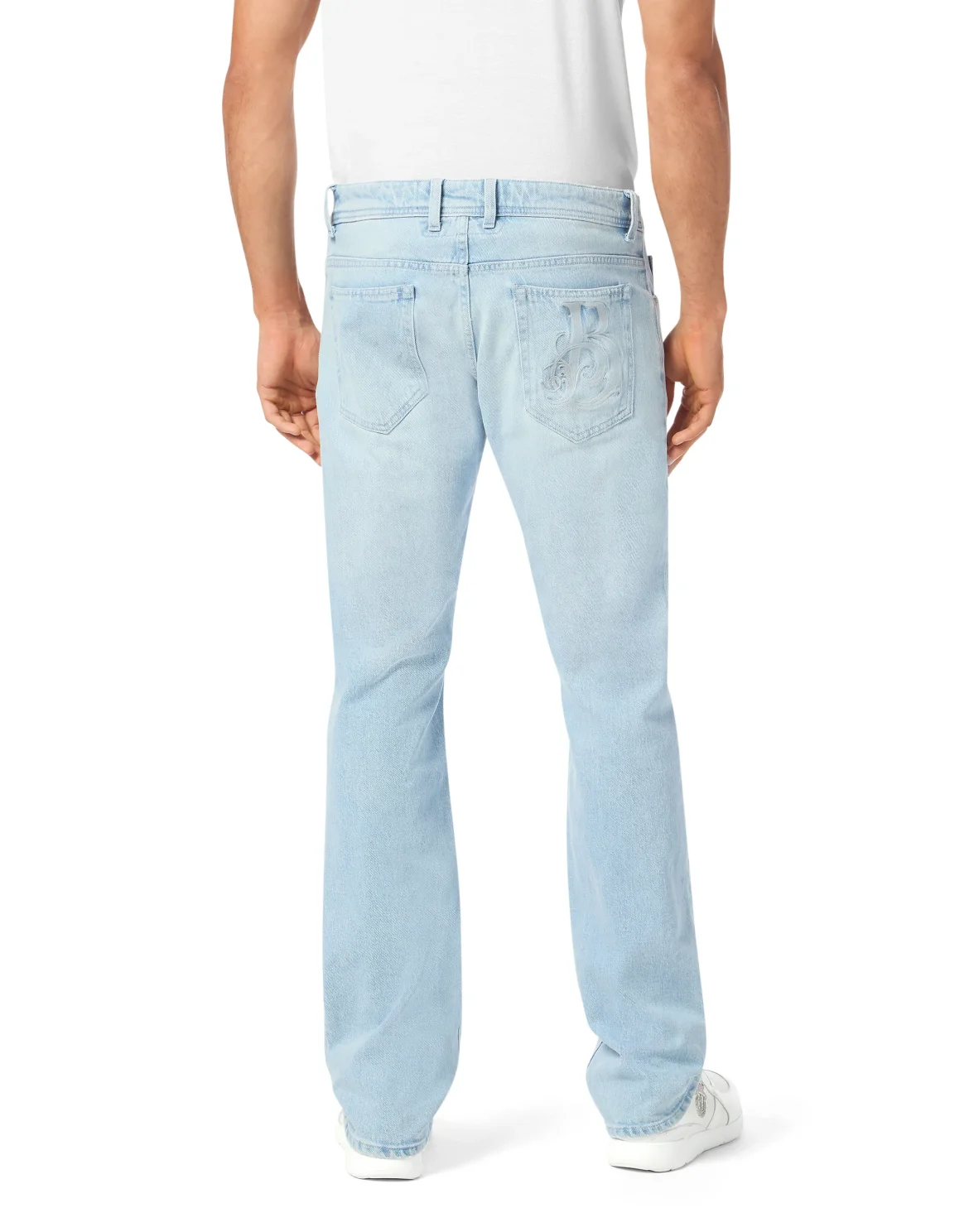 Denim Regular Fit Trousers, цвет: Синий