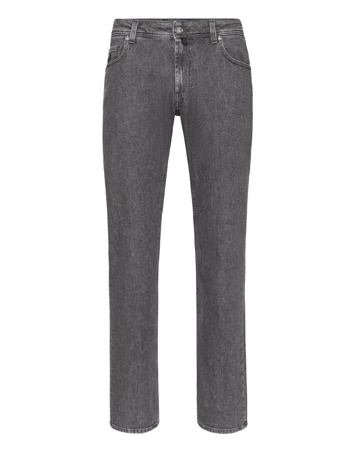 Denim Regular Fit Trousers, цвет: Серый