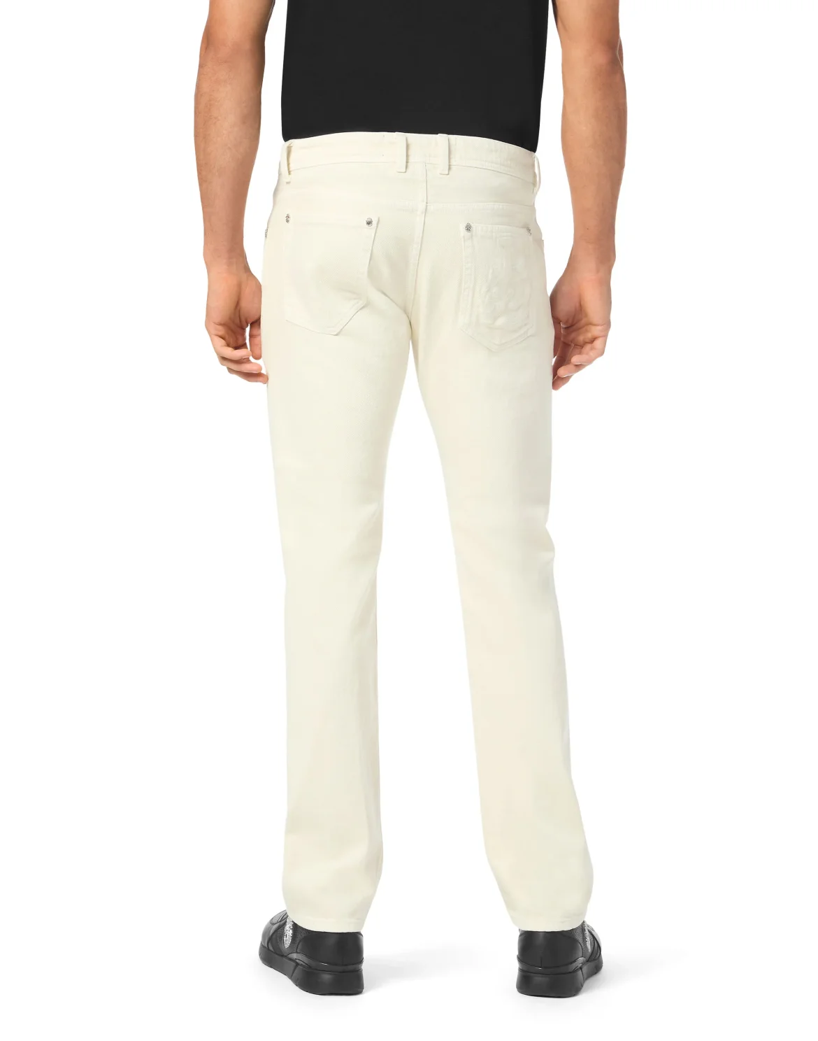 Denim Regular Fit Trousers, цвет: Бежевый