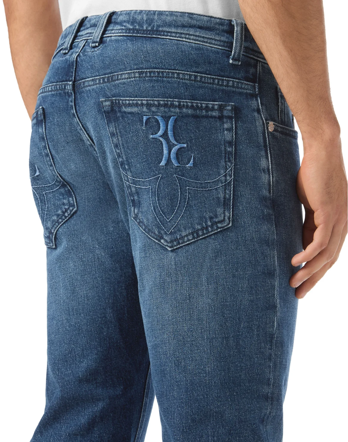 Denim Super Straight Cut Trousers, цвет: Синий