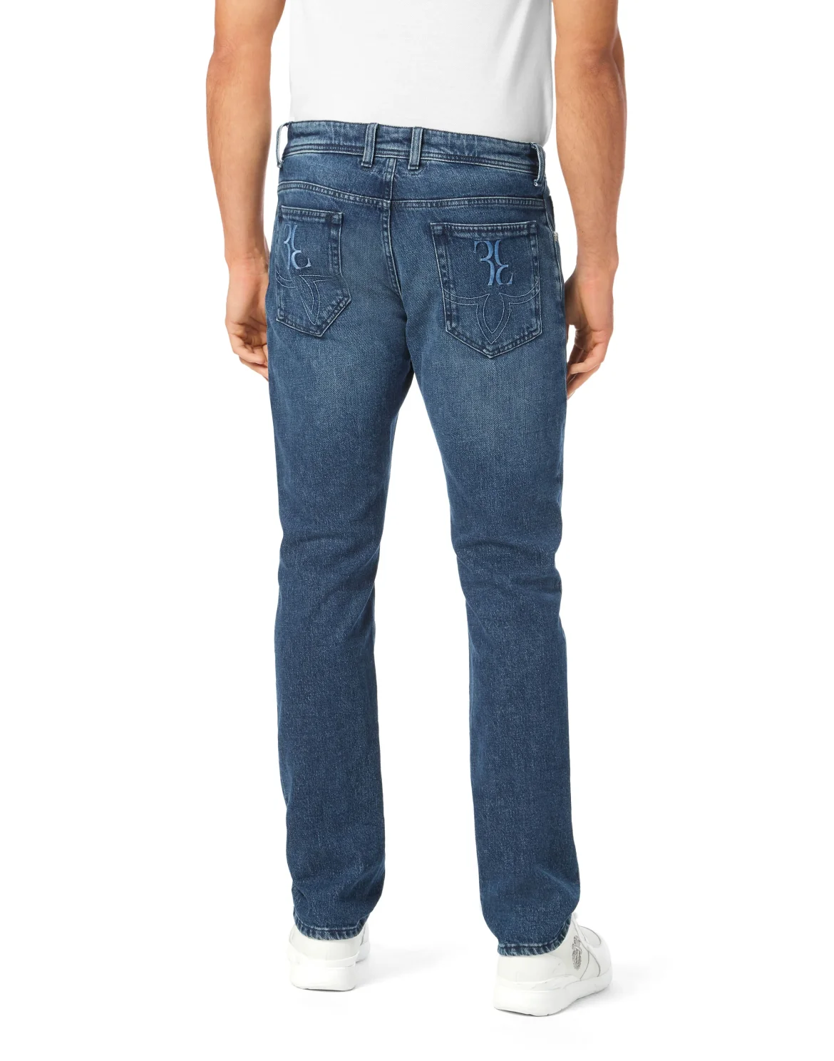 Denim Super Straight Cut Trousers, цвет: Синий