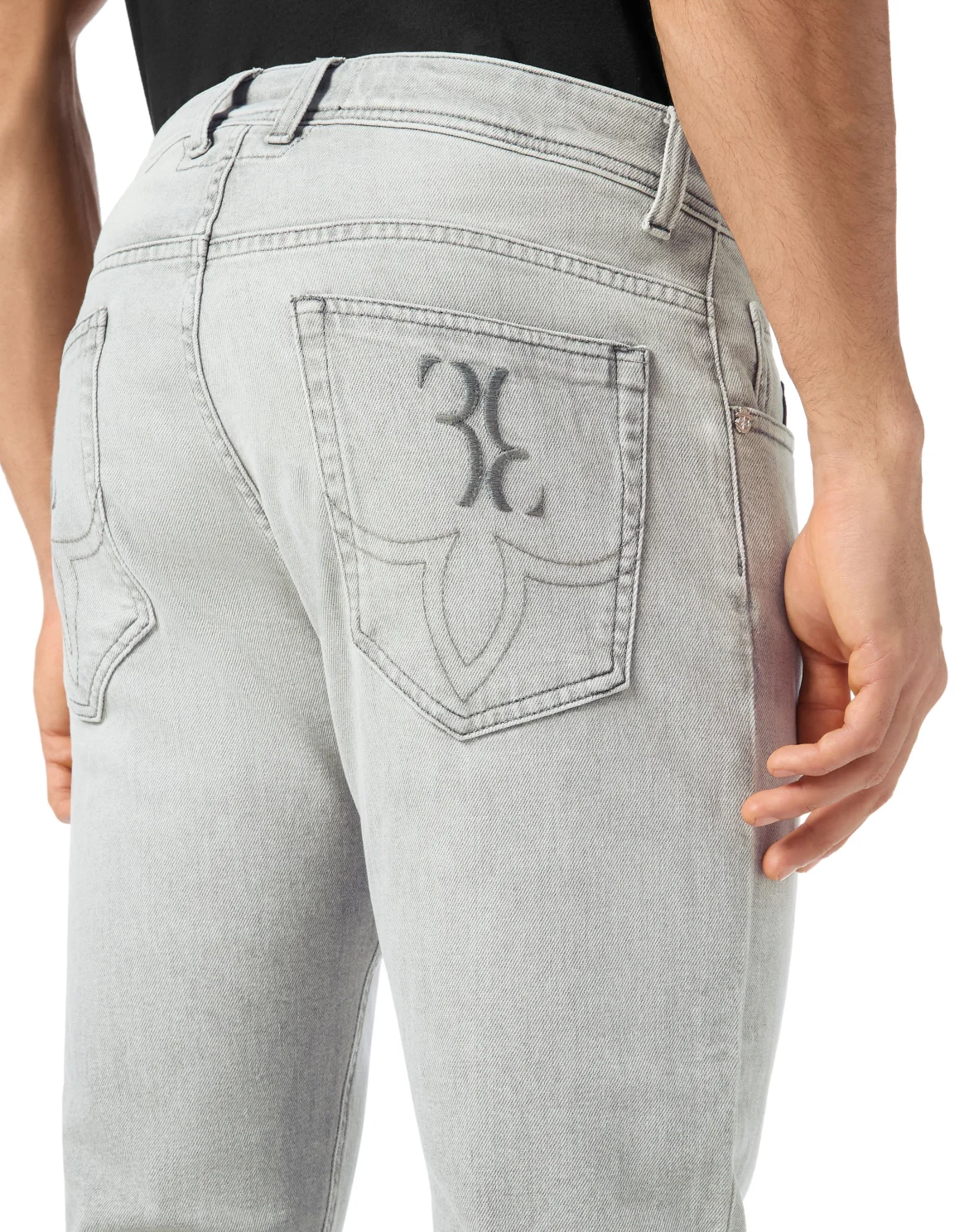 Denim Super Straight Cut Trousers, цвет: Серый