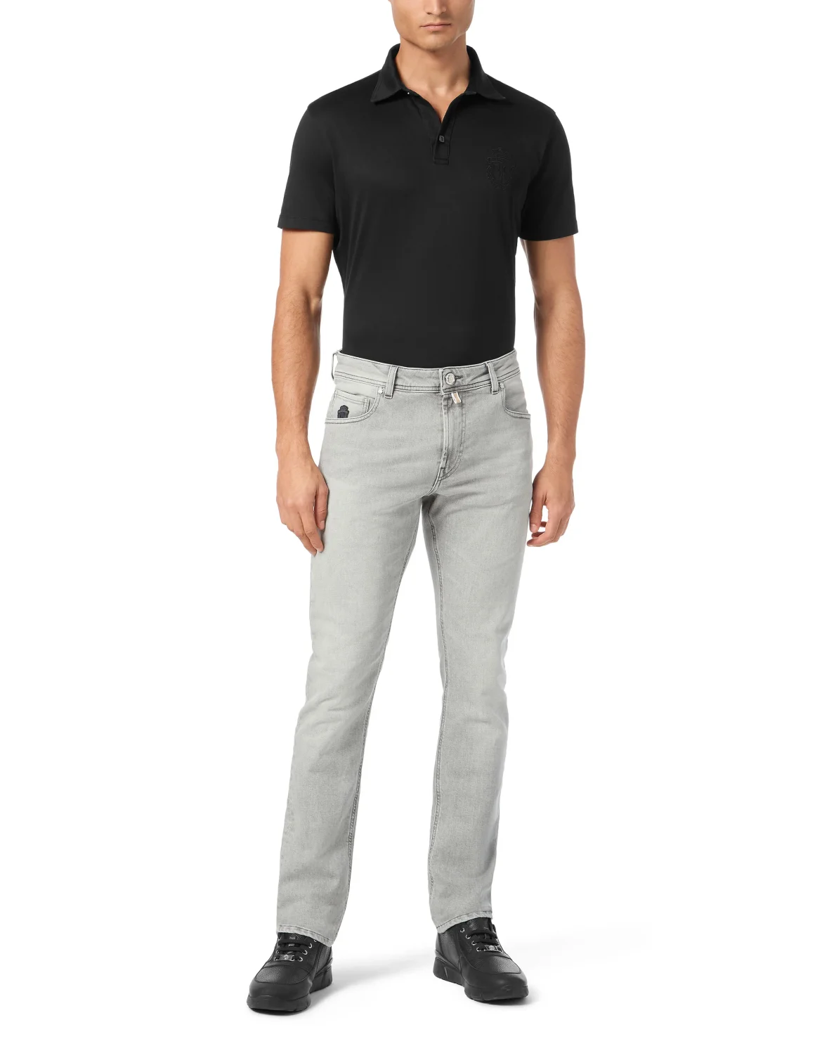 Denim Super Straight Cut Trousers, цвет: Серый