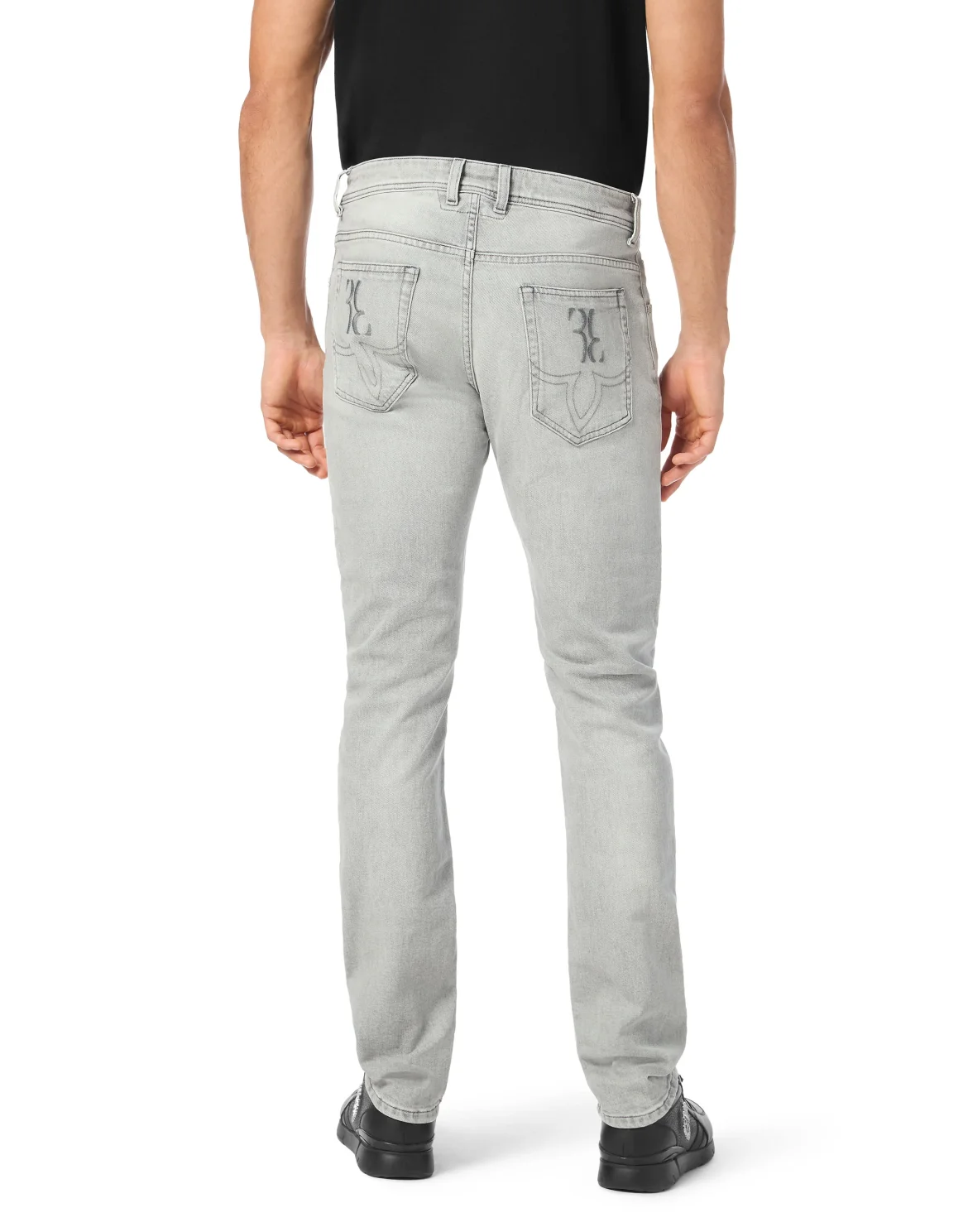 Denim Super Straight Cut Trousers, цвет: Серый