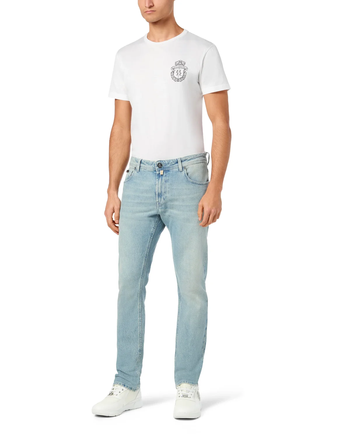 Denim Super Straight Cut Trousers, цвет: Синий
