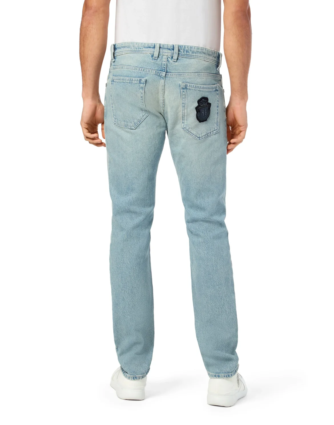 Denim Super Straight Cut Trousers, цвет: Синий