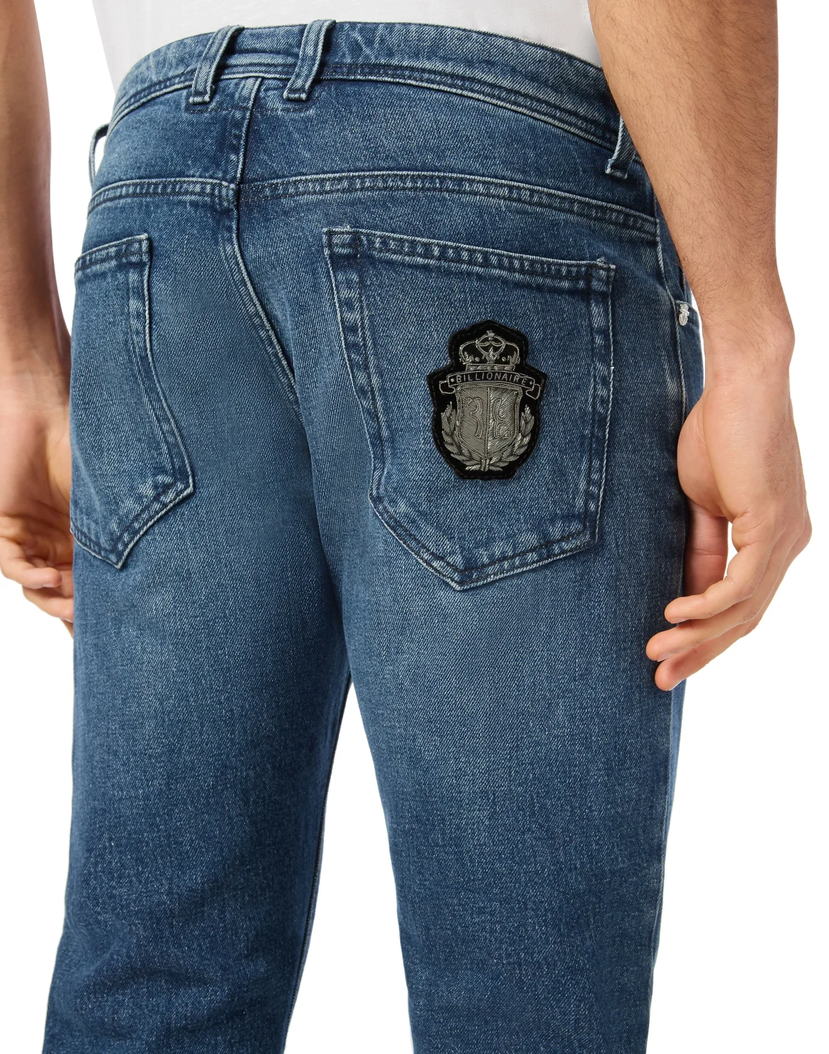 Denim Super Straight Cut Trousers, цвет: Синий