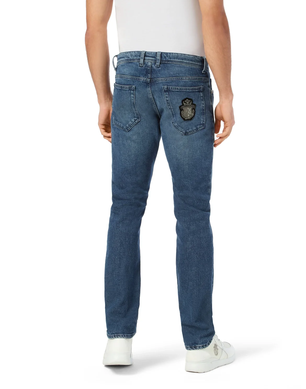 Denim Super Straight Cut Trousers, цвет: Синий