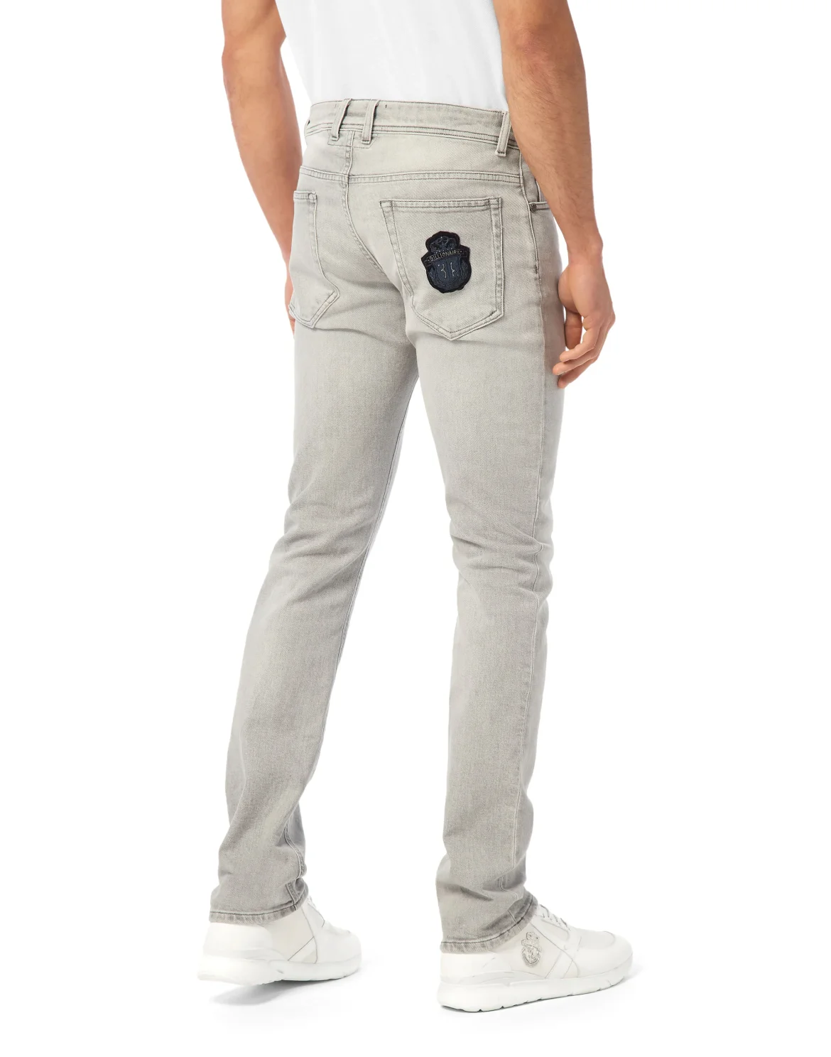 Denim Super Straight Cut Trousers, цвет: Серый