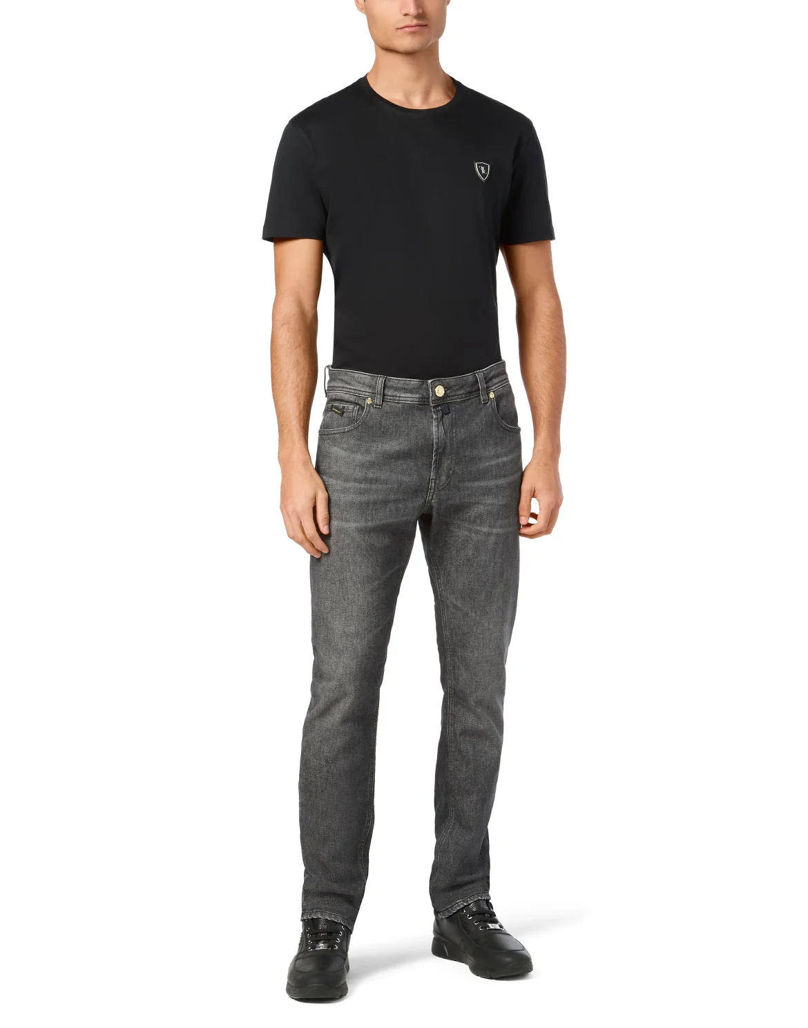 Denim Super Straight Cut Trousers, цвет: Синий