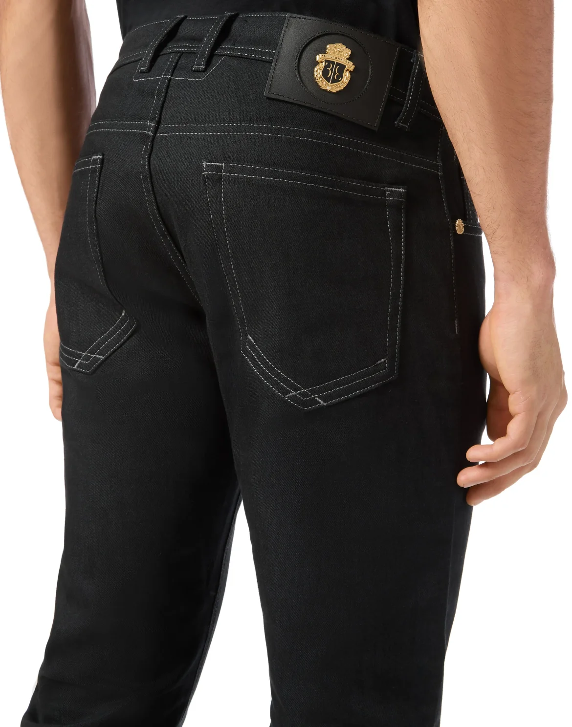Denim Super Straight Cut Trousers, цвет: Черный
