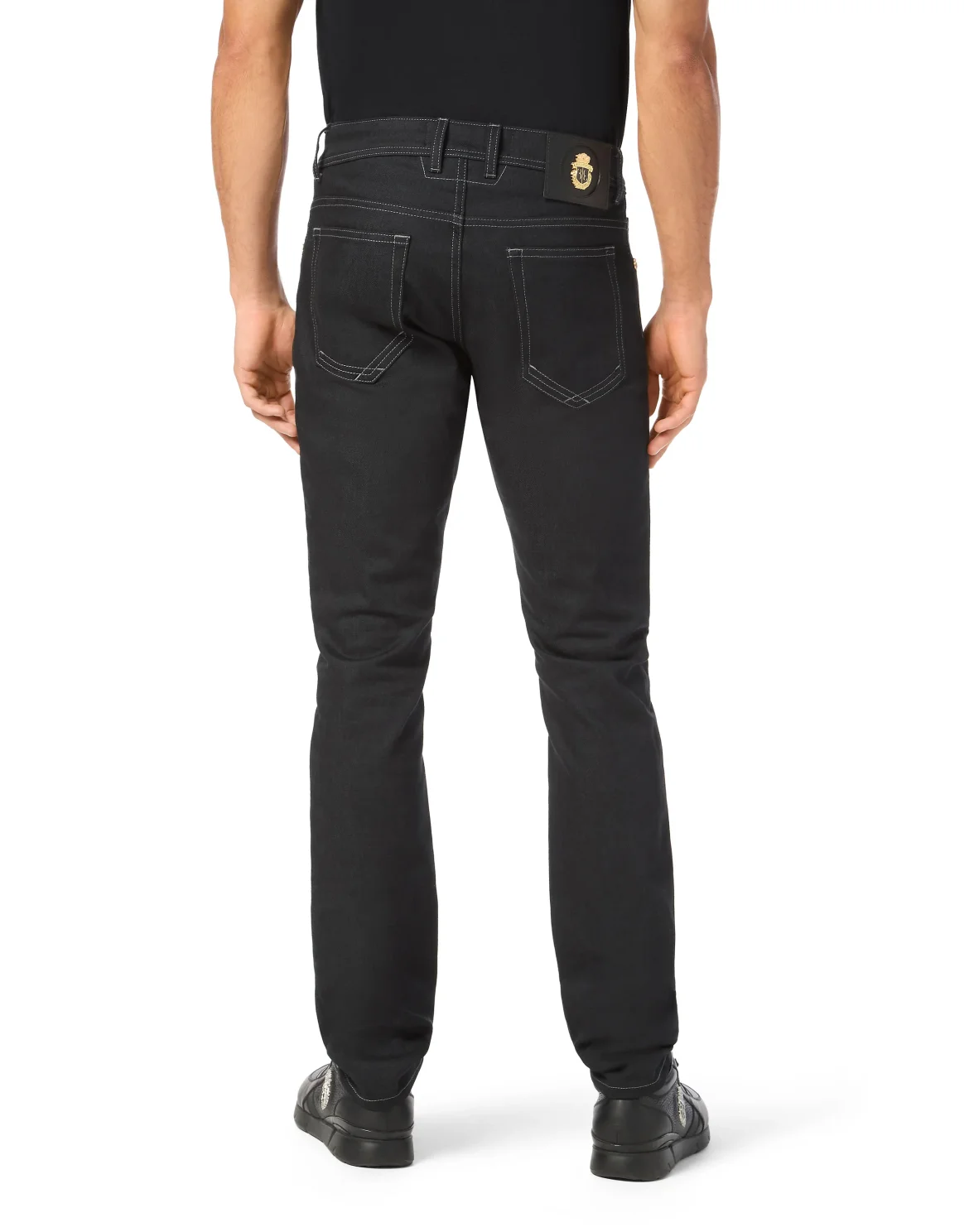 Denim Super Straight Cut Trousers, цвет: Черный
