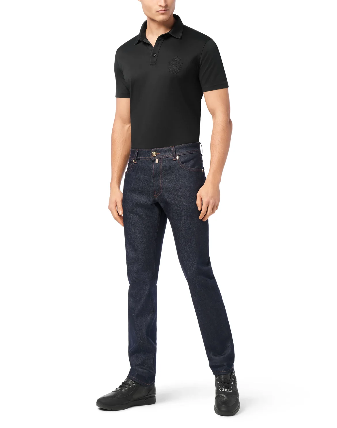 Denim Super Straight Cut Trousers, цвет: Синий