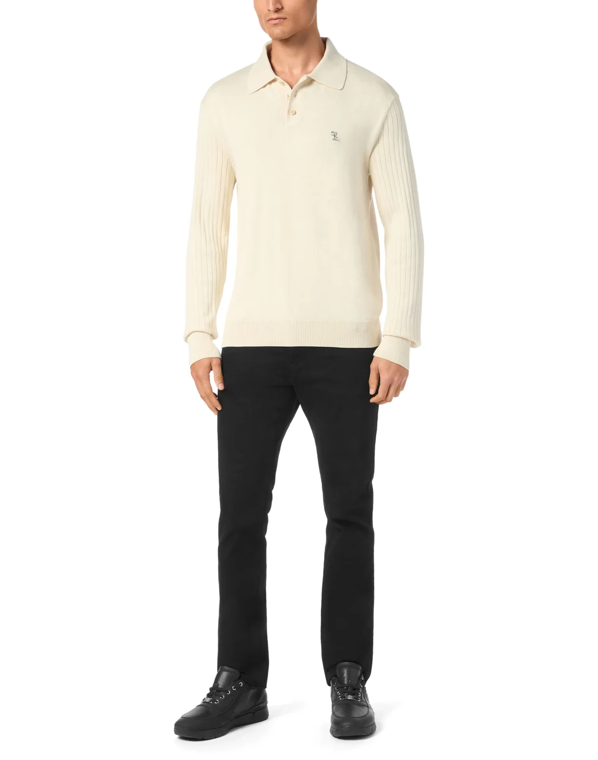 Knitted Pullover Polo-Neck LS, цвет: Бежевый