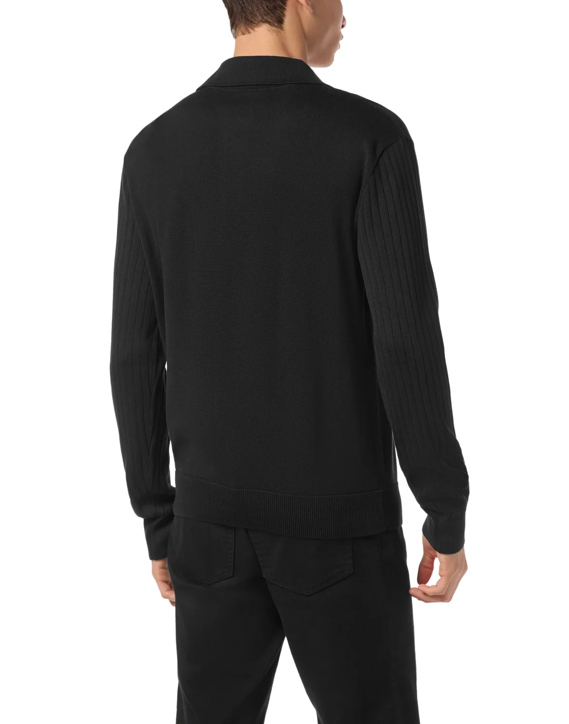 Knitted Pullover Polo-Neck LS, цвет: Черный