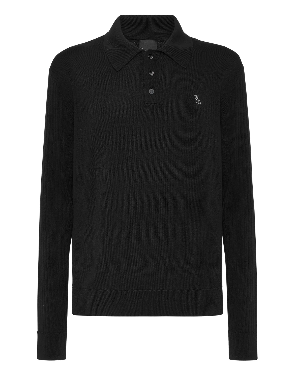 Knitted Pullover Polo-Neck LS, цвет: Черный