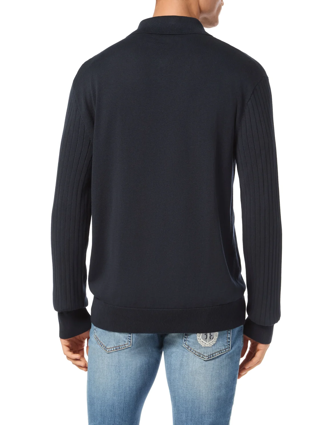 Knitted Pullover Polo-Neck LS, цвет: Синий
