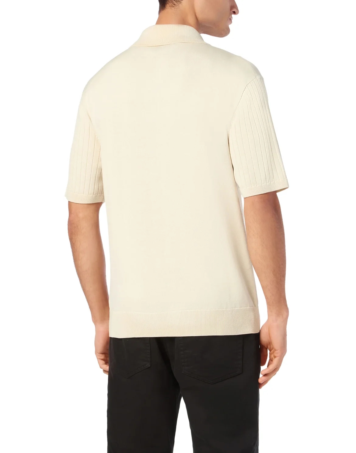 Knitted Pullover Polo-Neck SS, цвет: Бежевый