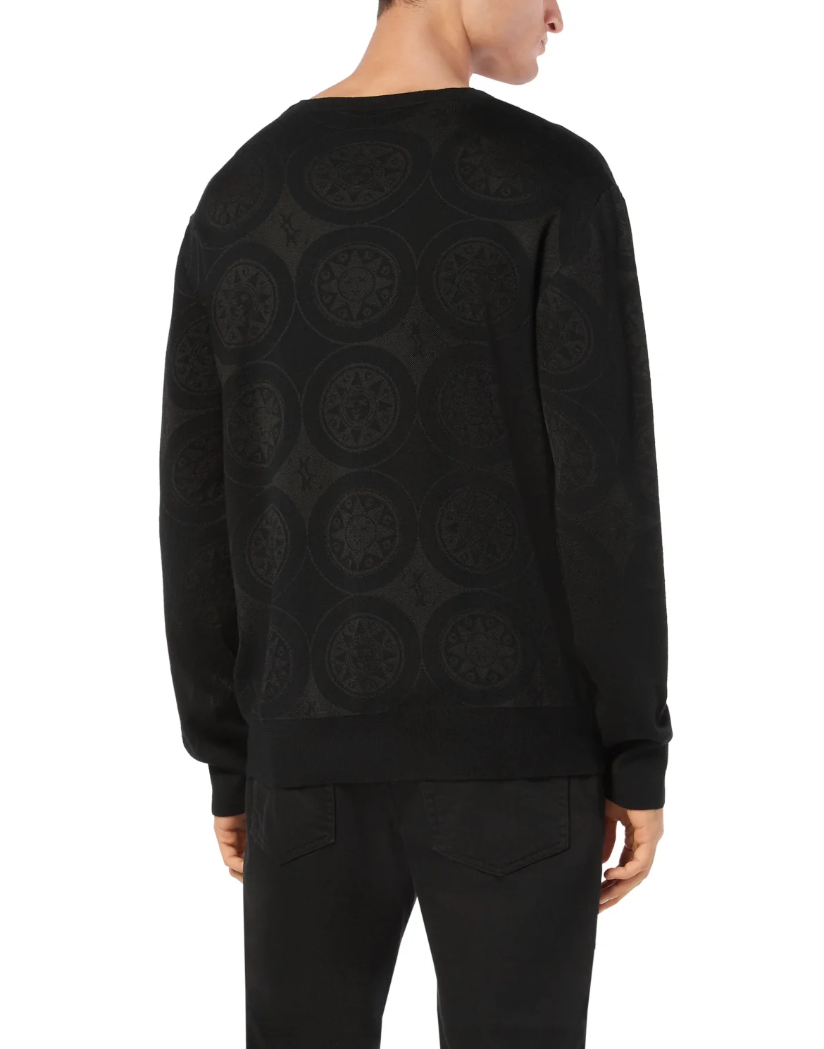 Knitted Pullover Round Neck LS, цвет: Черный