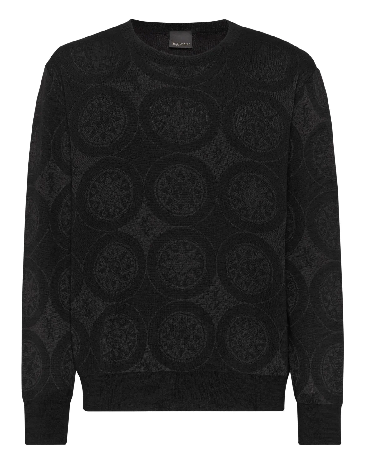 Knitted Pullover Round Neck LS, цвет: Черный