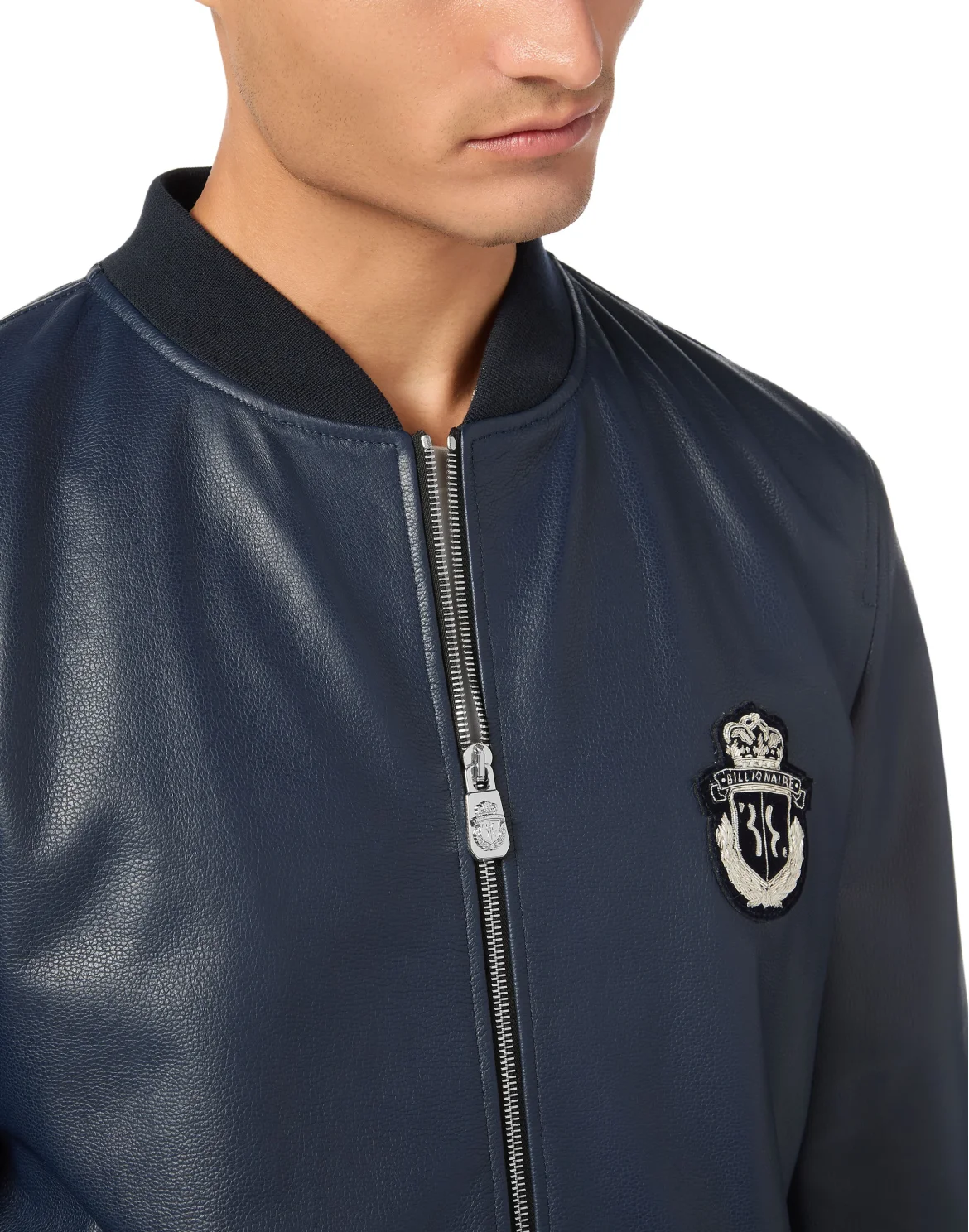 Nappa Leather Bomber LS, цвет: Синий